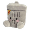 Mini trash can soft toy with lid and smile