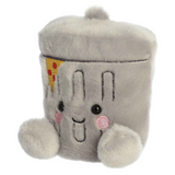 Mini trash can soft toy with lid and smile