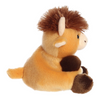Mini Highland cow stuffed animal with shaggy fur