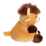 Mini Highland cow stuffed animal with shaggy fur