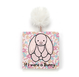 Children's book titled 'If I were a Bunny' with a pink bunny illustration on a floral background.