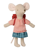 Maileg mouse riding red tricycle dollhouse toy