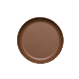 Brown ceramic plate on a white background