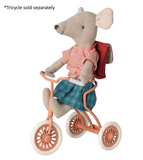 Maileg Mouse Tricycle Big Sister with Bag Red