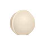A round, dome-shaped cream-colored light fixture or lamp shade shown against a plain white background.