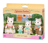 Sylvanian Families Latte Cat Family set in packaging with a white background