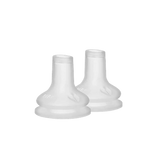 Two translucent white silicone bottle nipples shown on a plain white background.