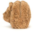 Brown fuzzy backpack on a white background