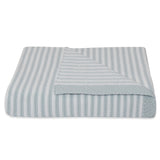 Cotton Knit Stripe Blanket - Blue/White