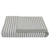 Cotton Knit Stripe Blanket - Grey/White