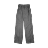 Boys Gaberdine Elastic Waist Pants - Mid Grey