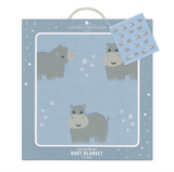 100% Cotton Whimsical Hippo Baby Blanket
